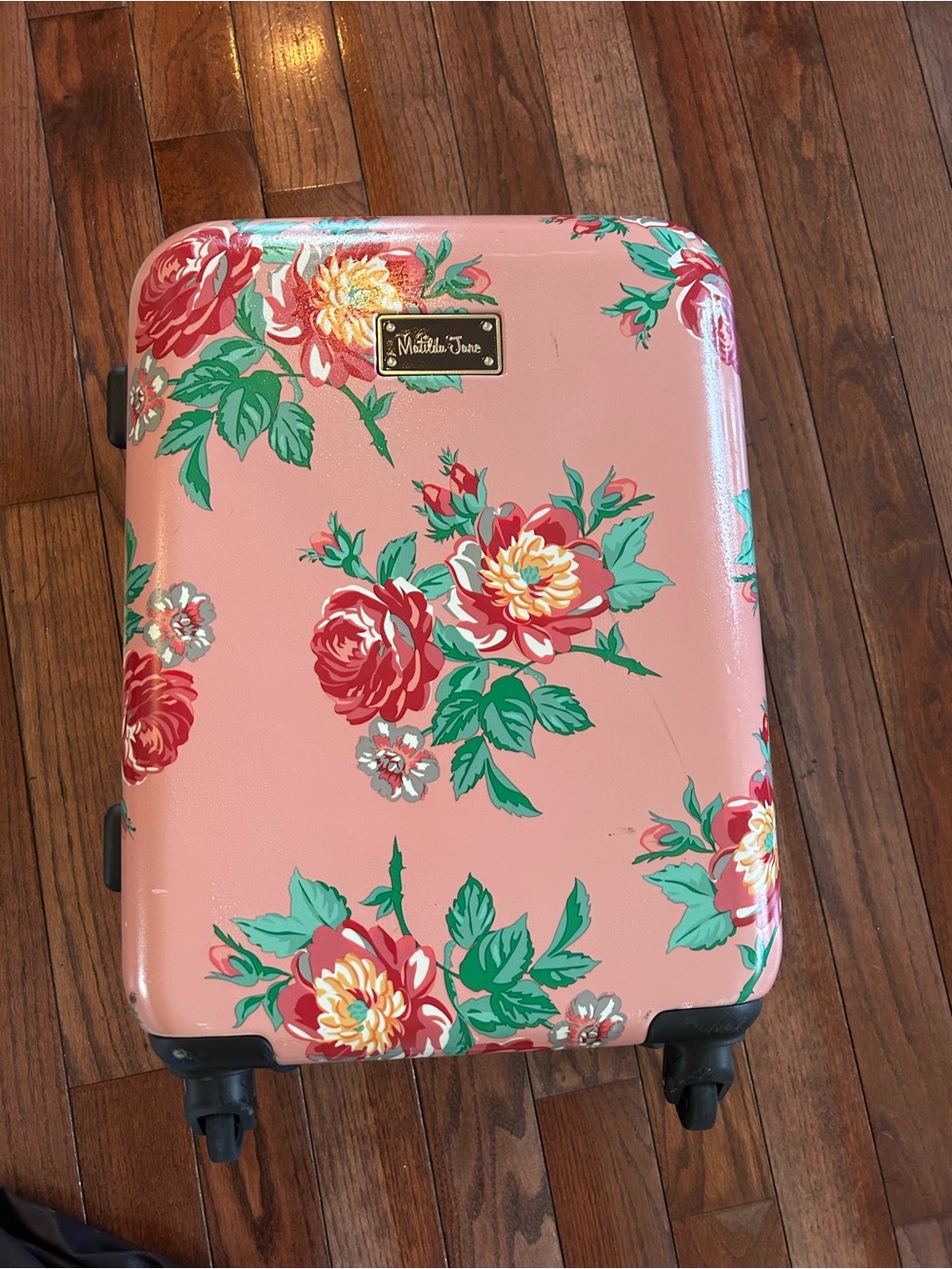 Matilda Jane Rose-Print Pink Hard-Shell Carry-On
